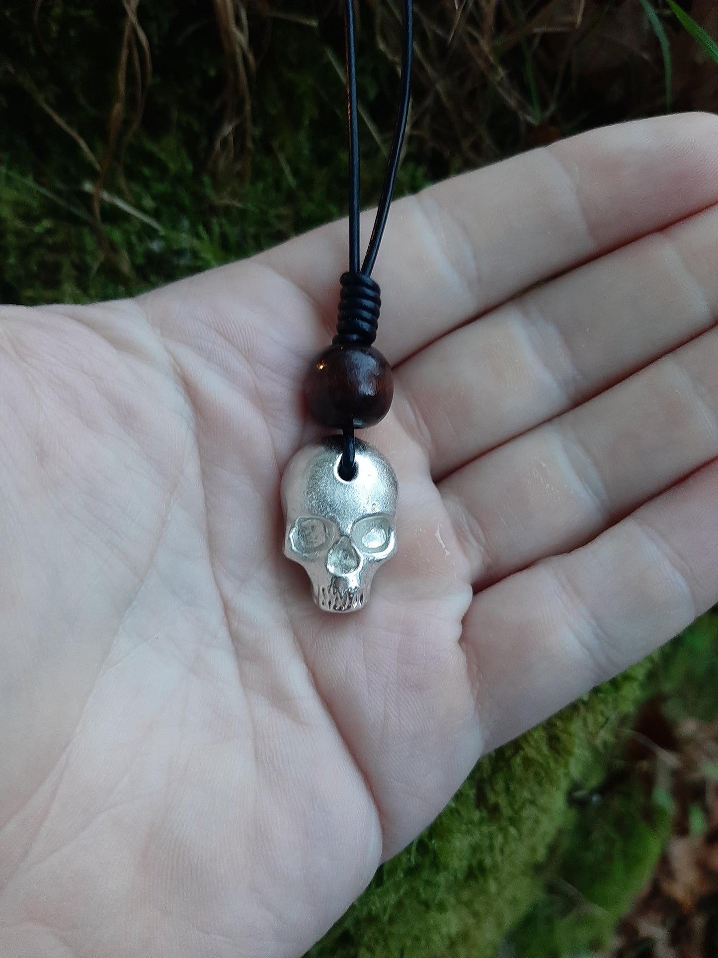 Skull Necklace - Cast Pewter - Solid - Jawless Skull
