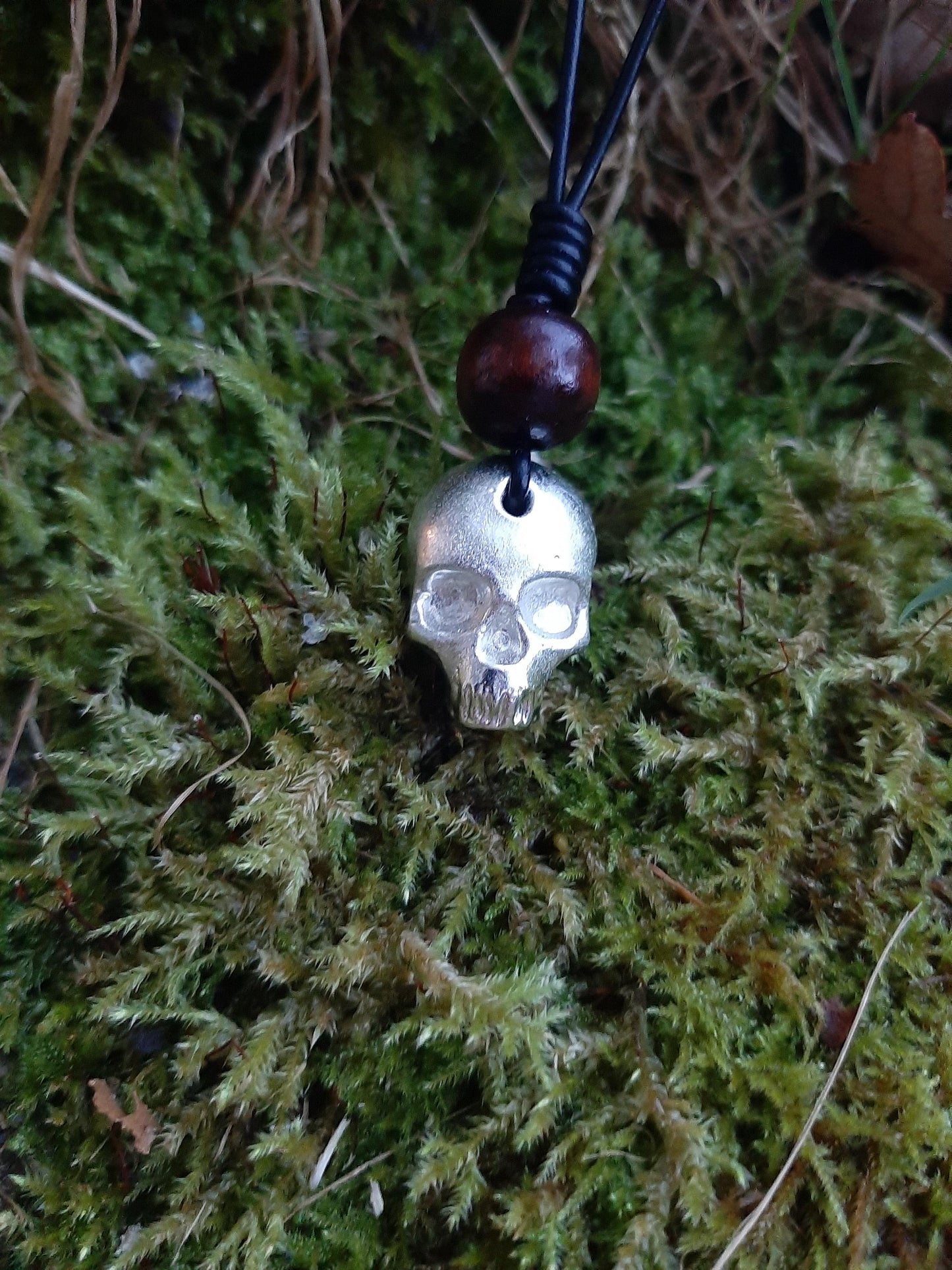 Skull Necklace - Cast Pewter - Solid - Jawless Skull