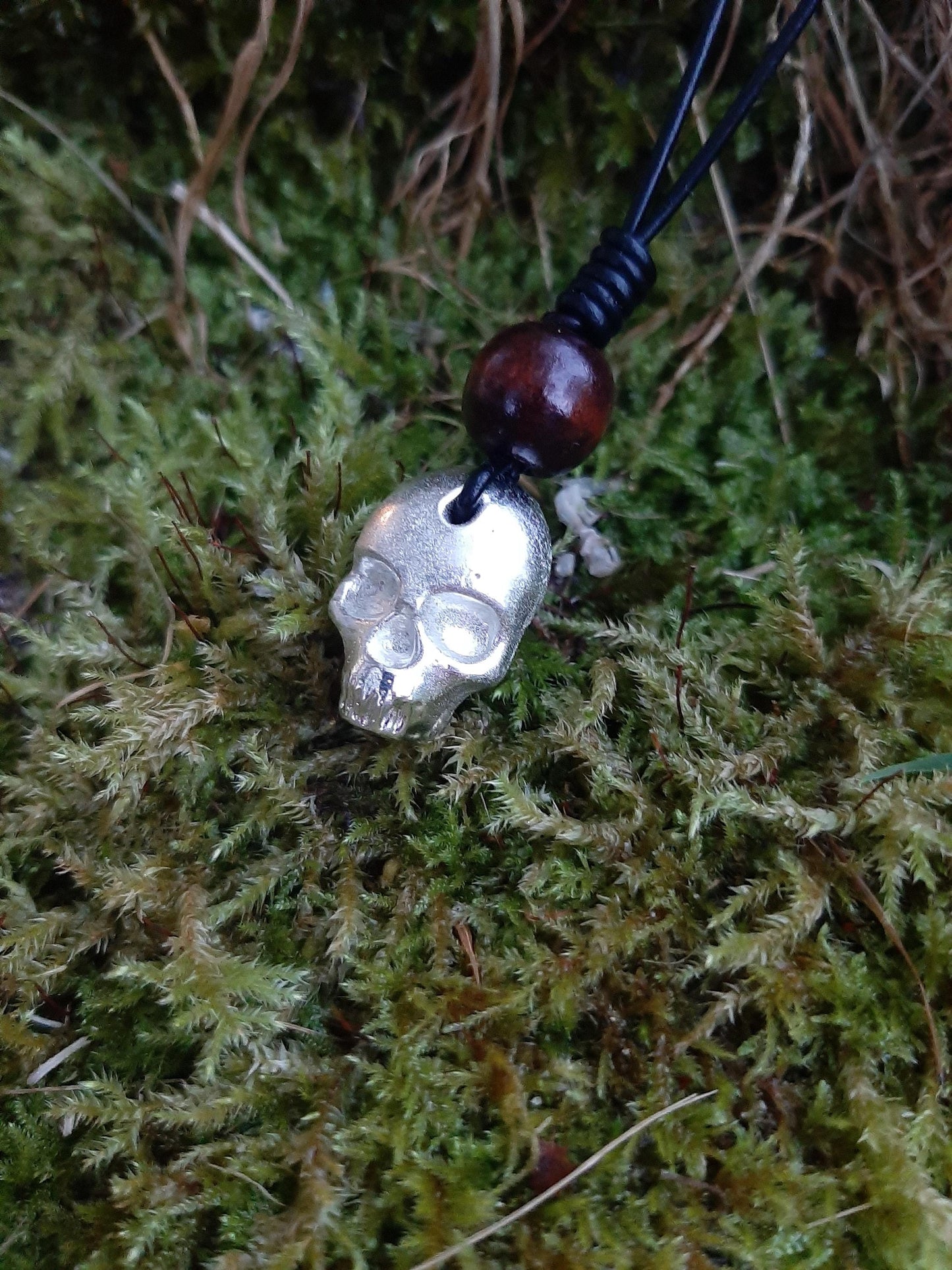 Skull Necklace - Cast Pewter - Solid - Jawless Skull