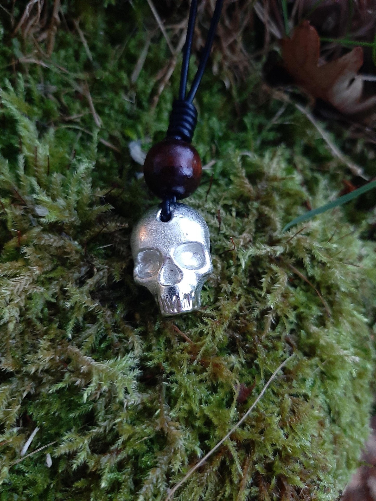 Skull Necklace - Cast Pewter - Solid - Jawless Skull
