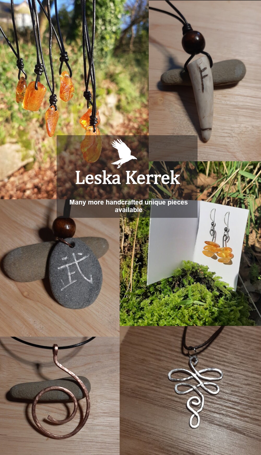 Carved Antler Wunjo Happiness Rune Pendant Necklace | Viking Necklace