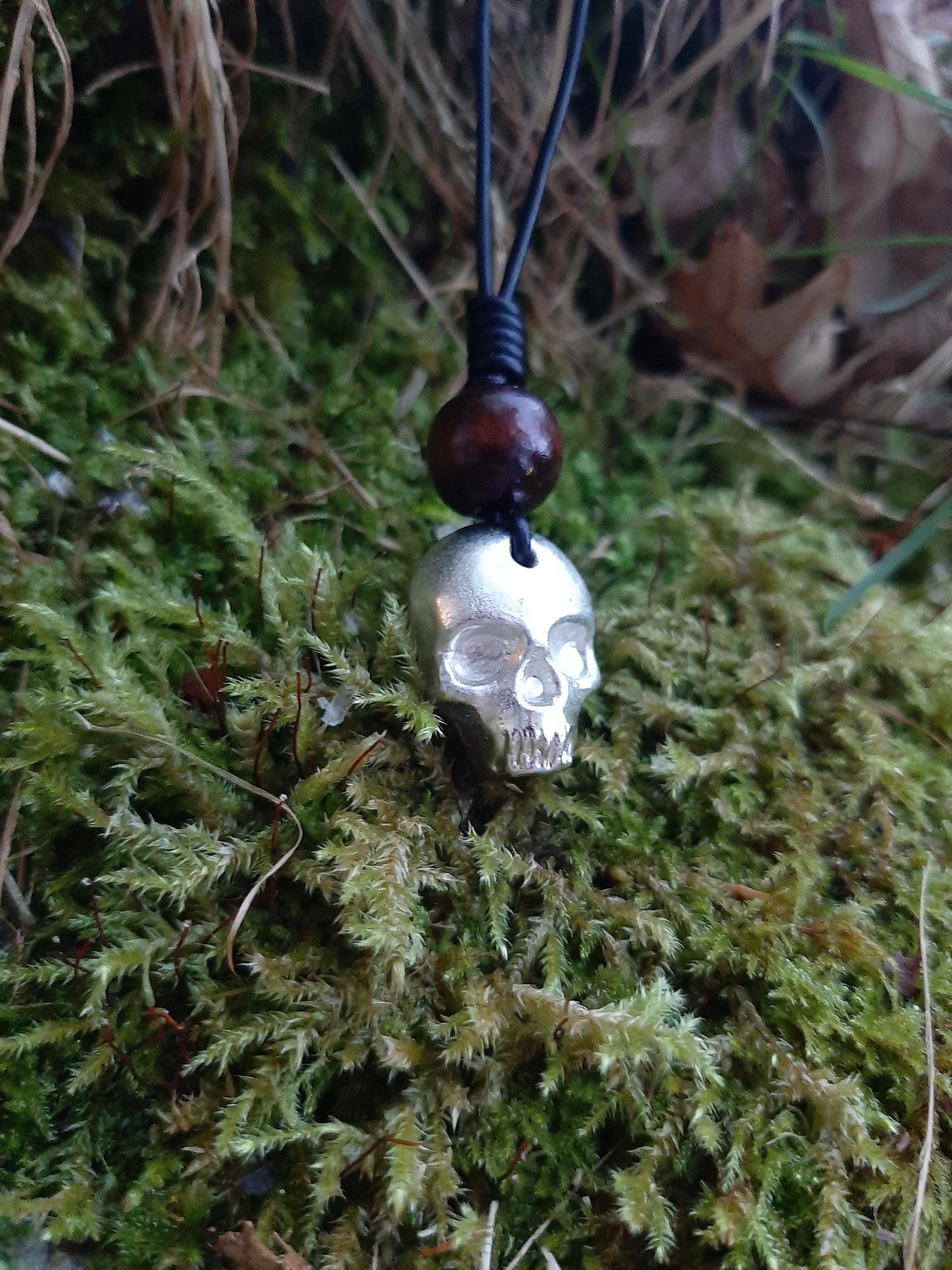 Skull Necklace - Cast Pewter - Solid - Jawless Skull