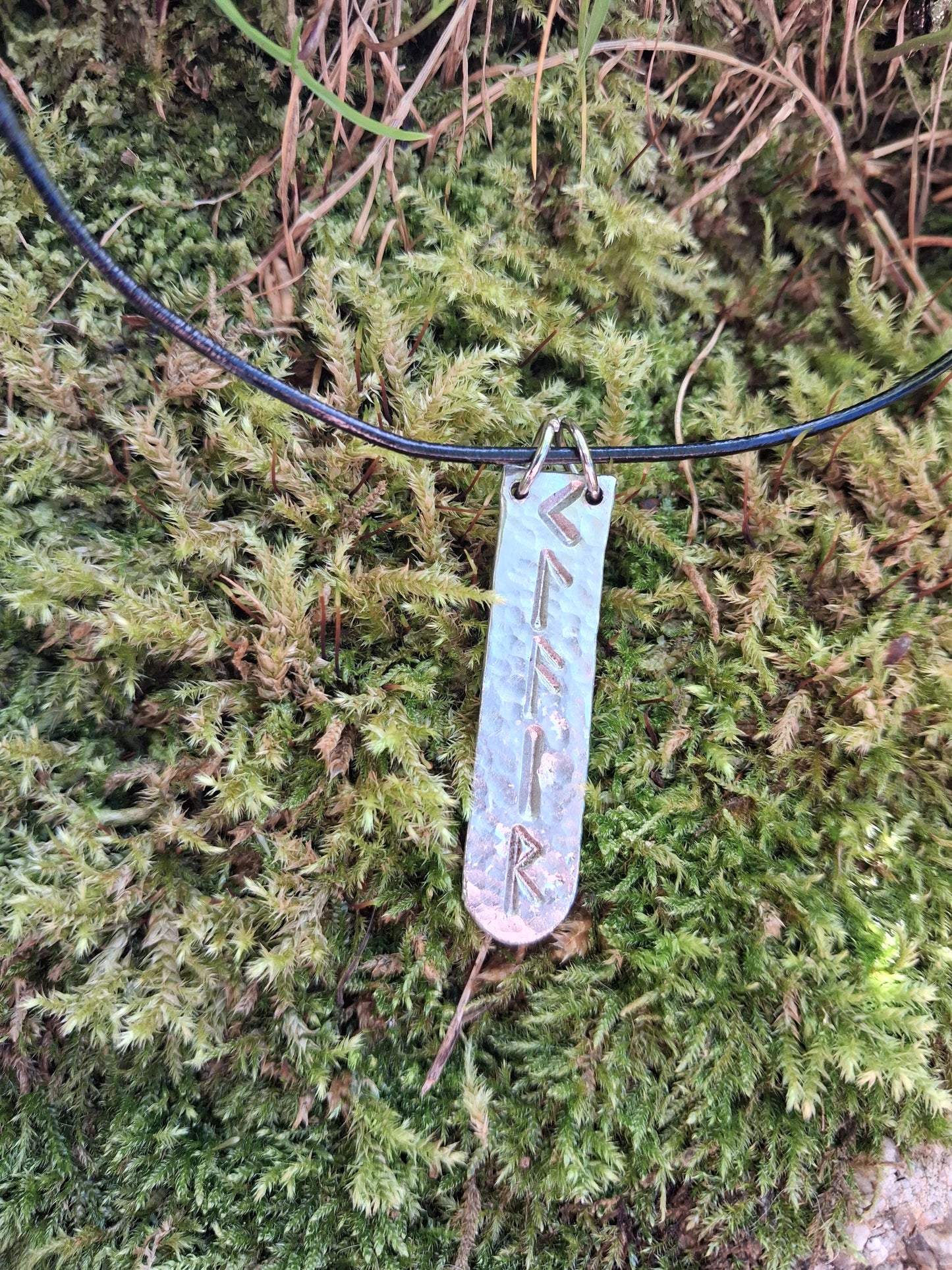 Rune Necklace - Cast and Hammered Pewter - Viking Necklace