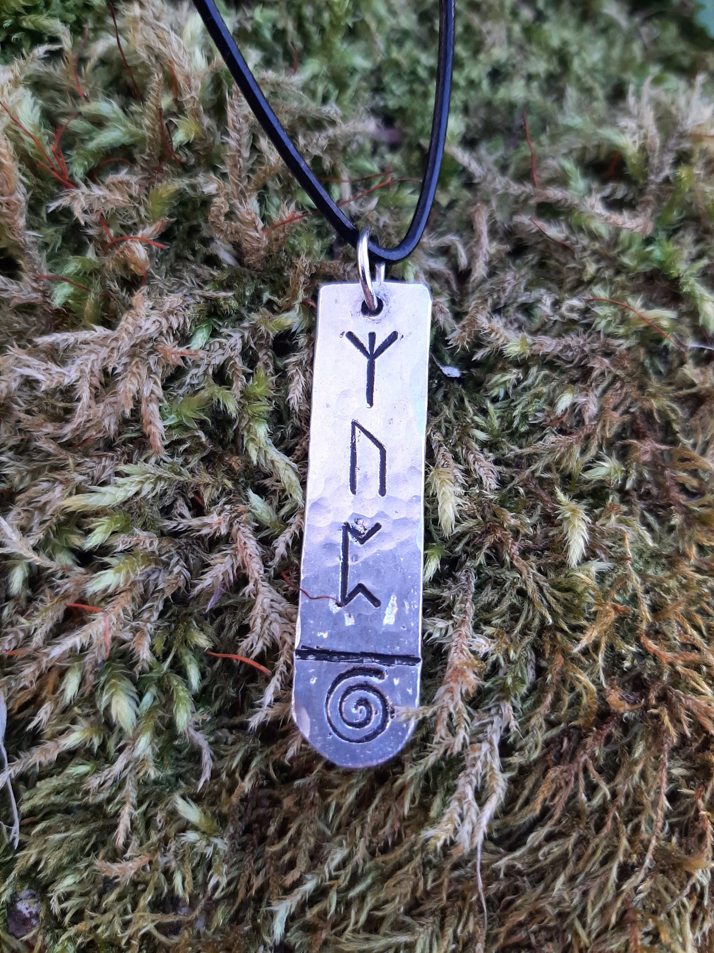 Personalised Rune Necklace - Cast and Hammered Pewter - Viking Necklace