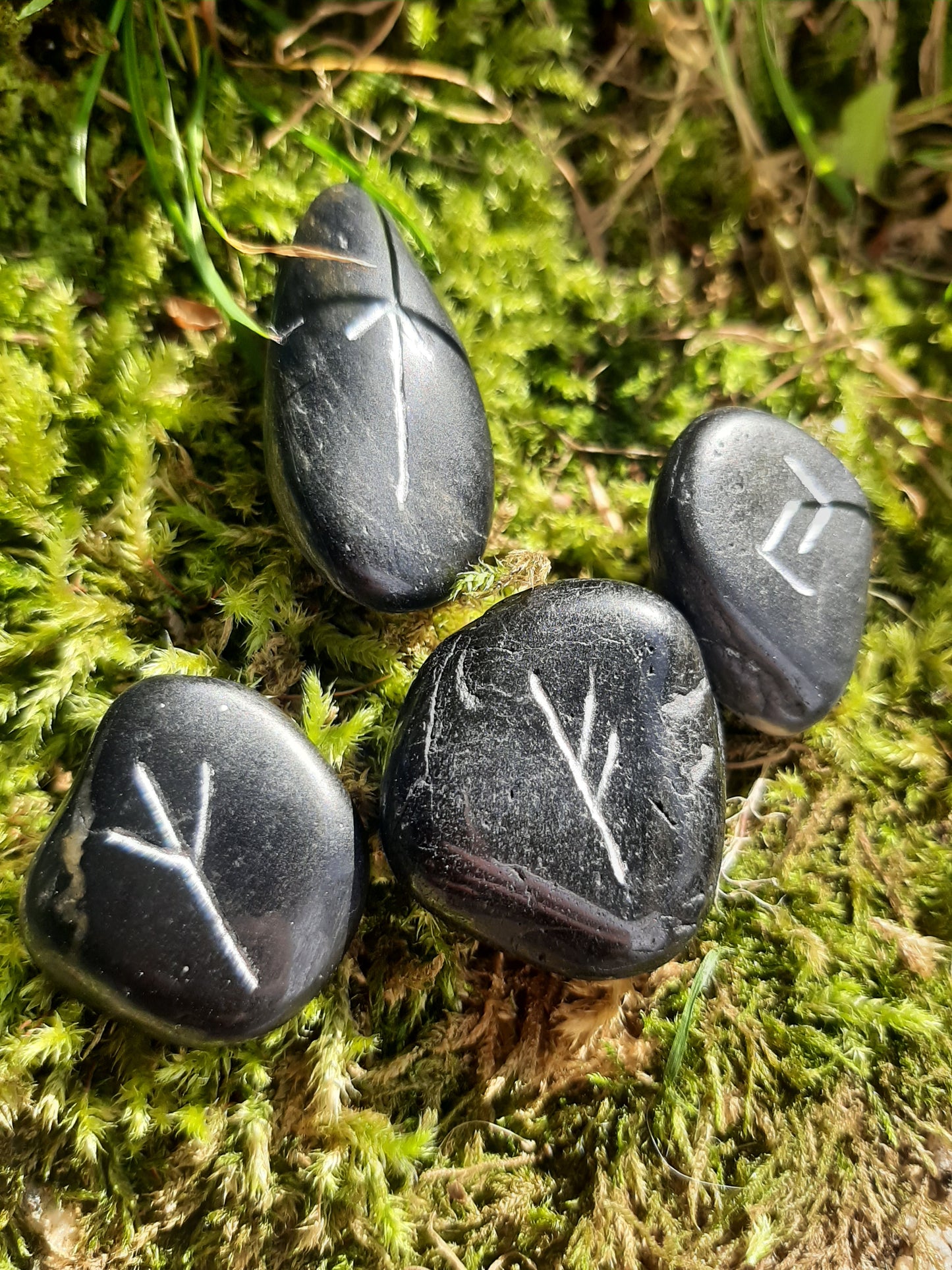 Black Carved Rune Stone, Palm Stone, Worry Stone, Home Stone, Pocket Stone, comfort stone
