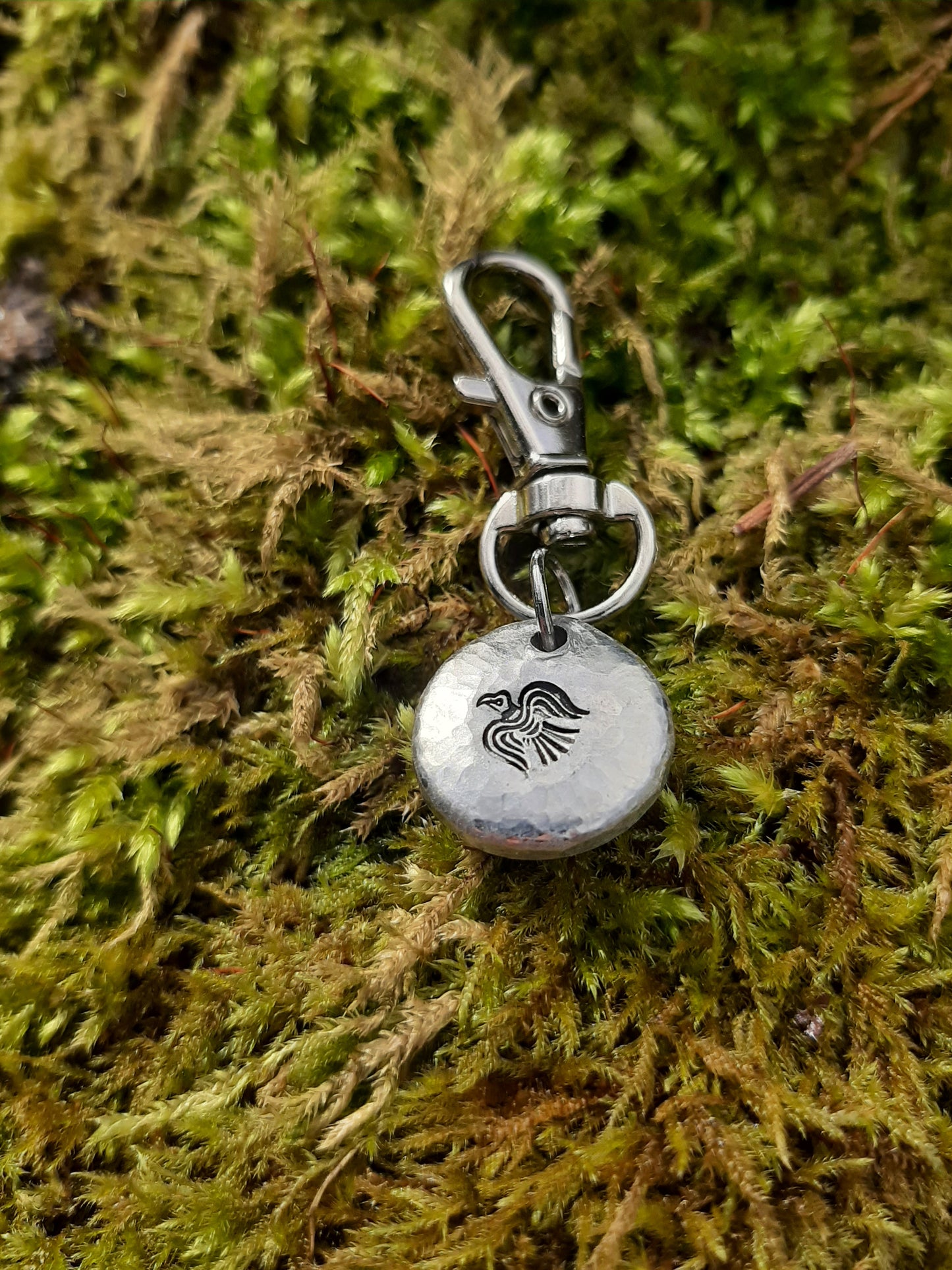 Odin's Raven Keyring - Viking keyring - Talisman - Cast and Hammered Pewter