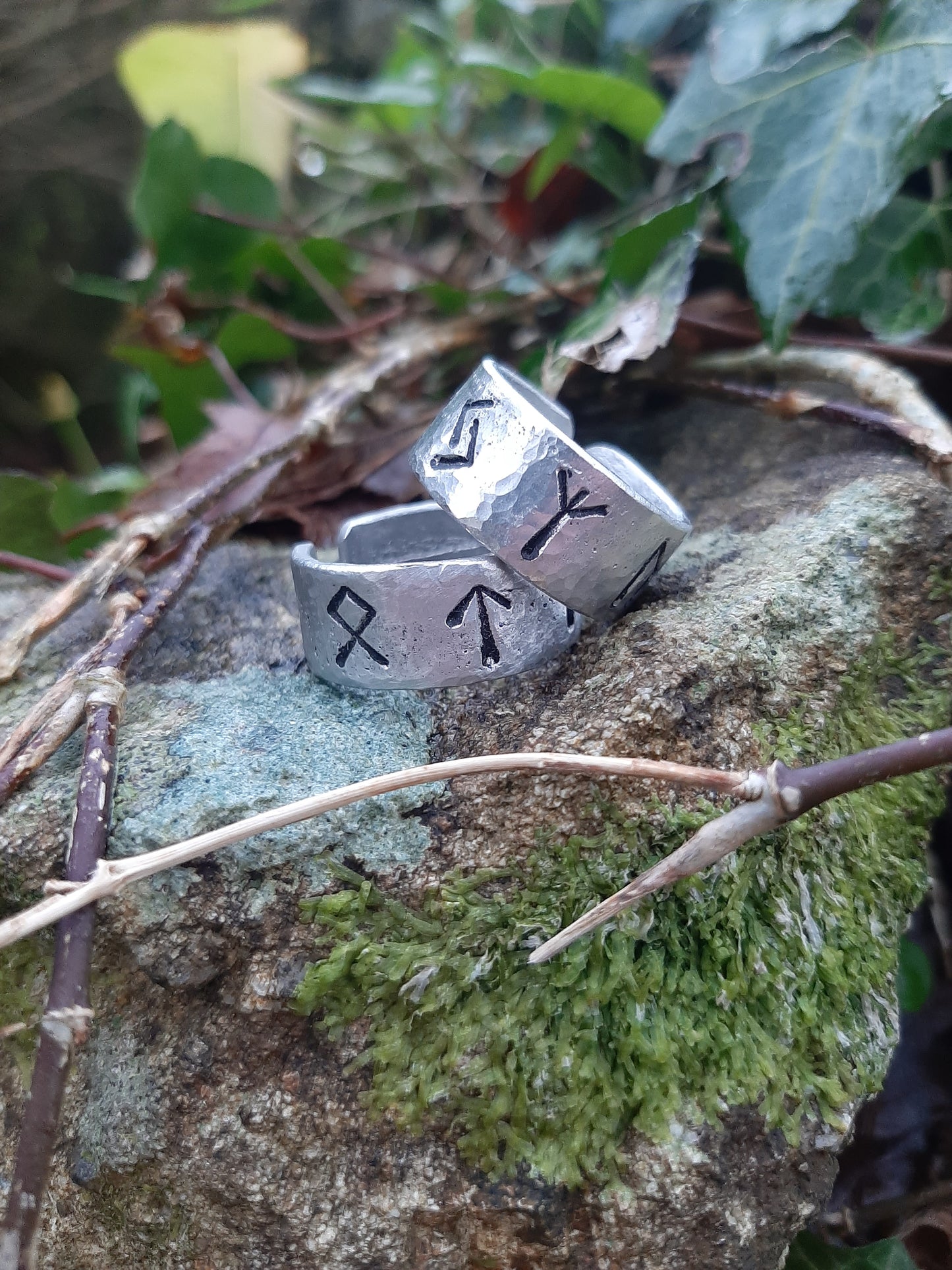 Personalised Rune Ring | Custom Symbols | Cast and hammered | Viking Jewellery