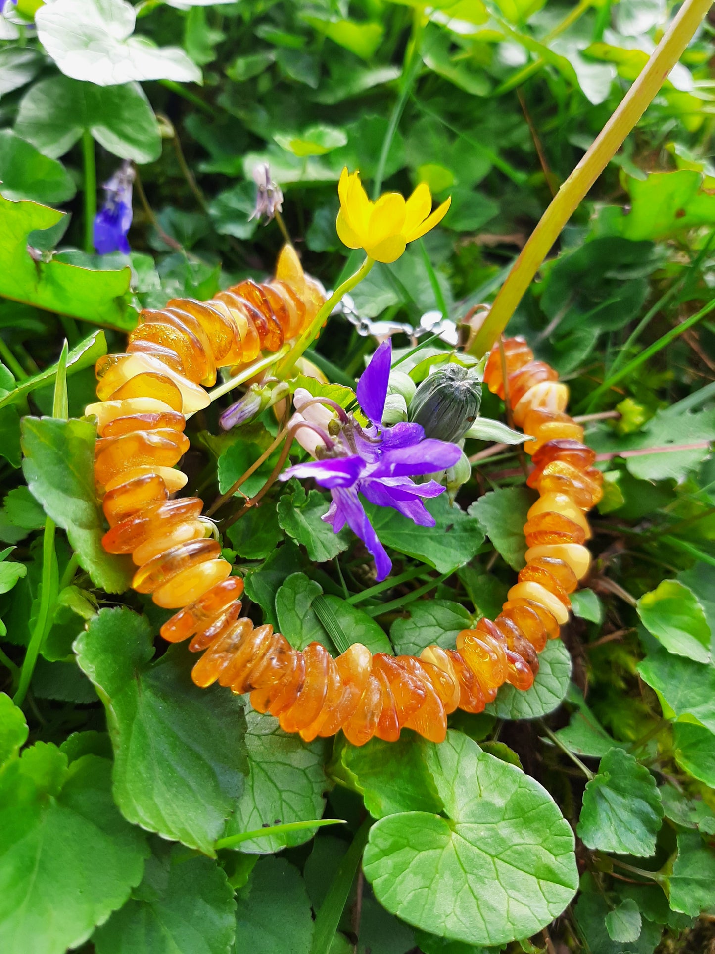 Amber Chip Bracelet - Lobster Clasp