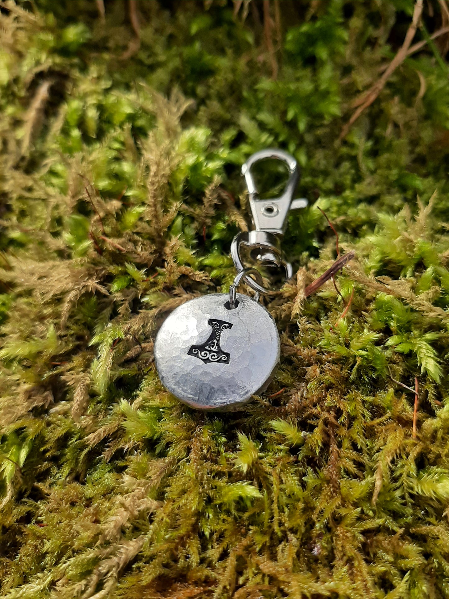 Thor Hammer Keyring - Viking keyring - Talisman - Cast and Hammered Pewter