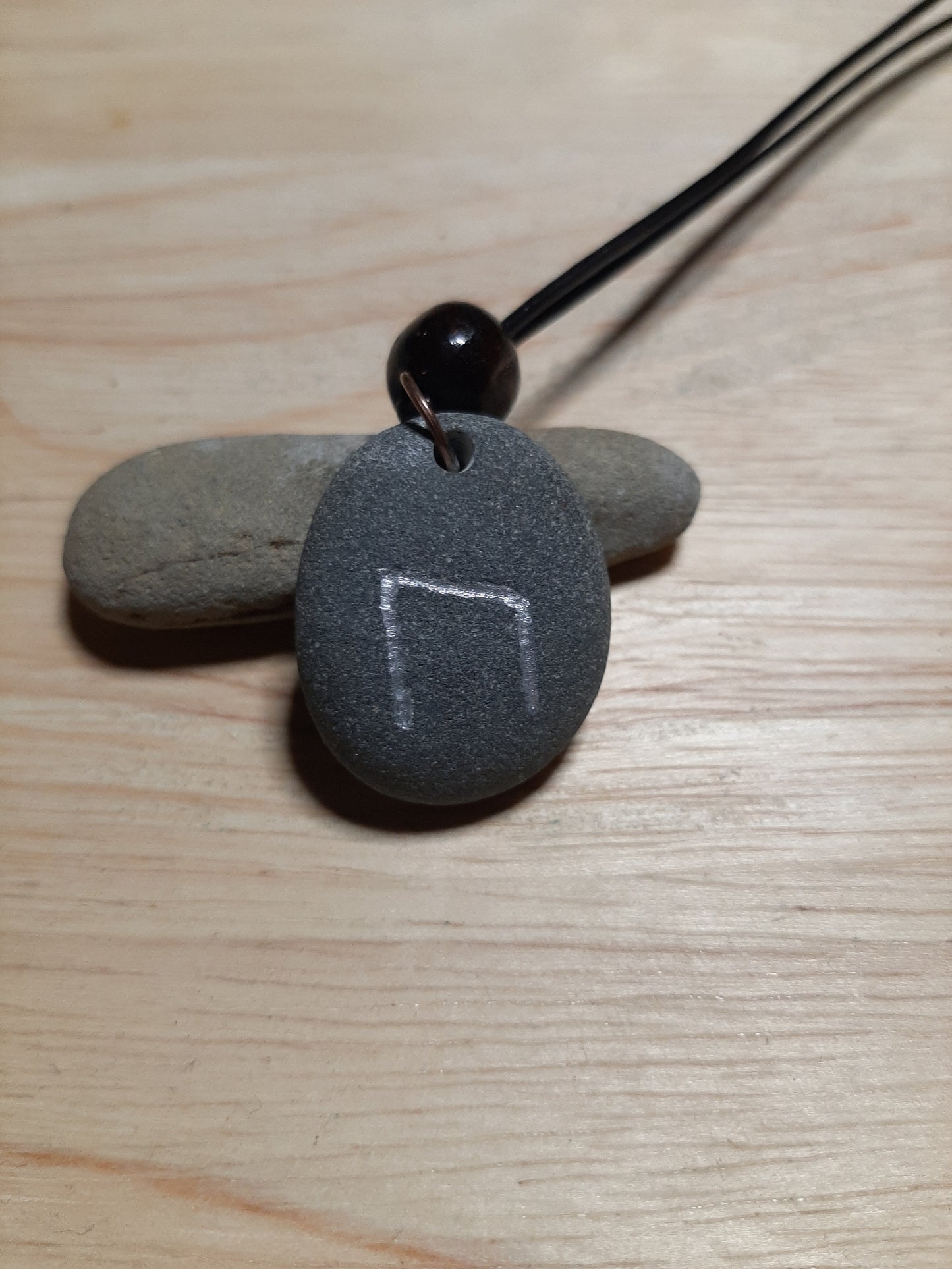Carved Power Rune Stone Necklace - Uruz - Power, Courage - Viking Jewellery | Viking Necklace