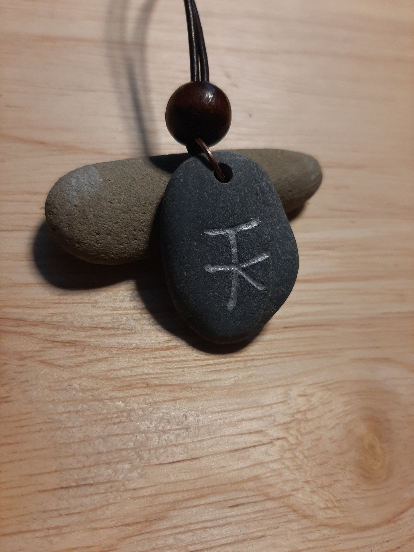 Carved Heaven Kanji Stone Necklace - Ten - Heaven