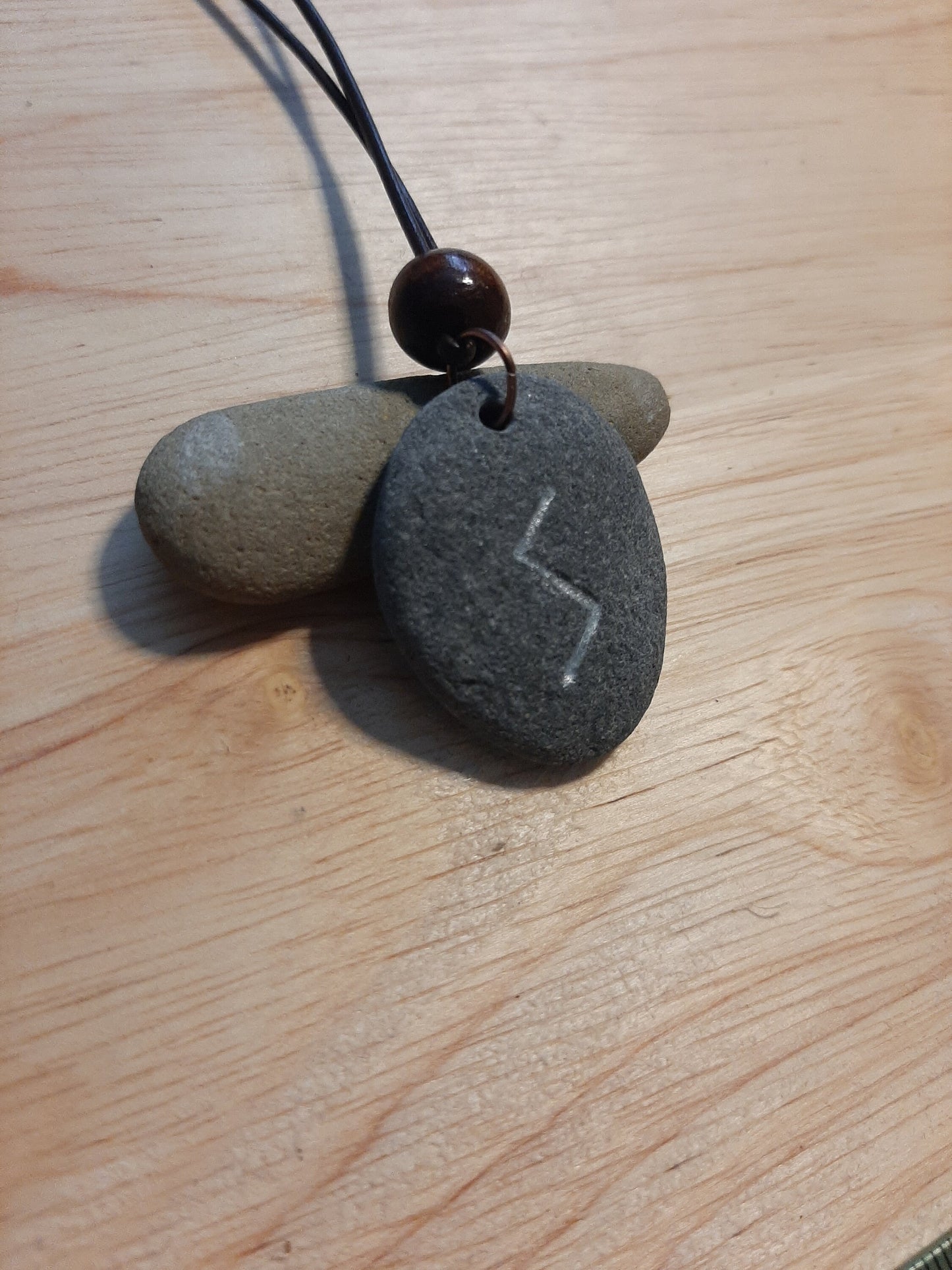 Carved Strength Rune Stone Necklace - Sowilo - Strength, Energy, Health - Viking Jewellery | Viking Necklace