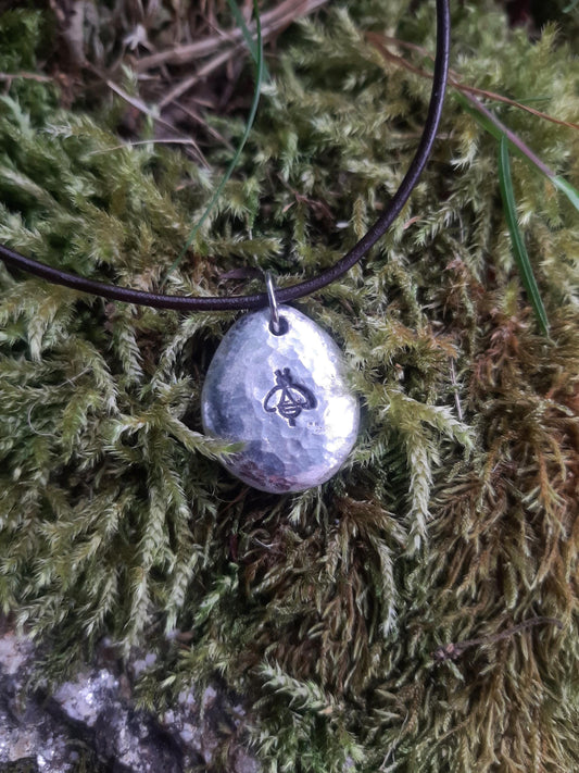 Bee Pendant Necklace - Bumble Bee - Cast and hammered pewter - Small - Can be personlised