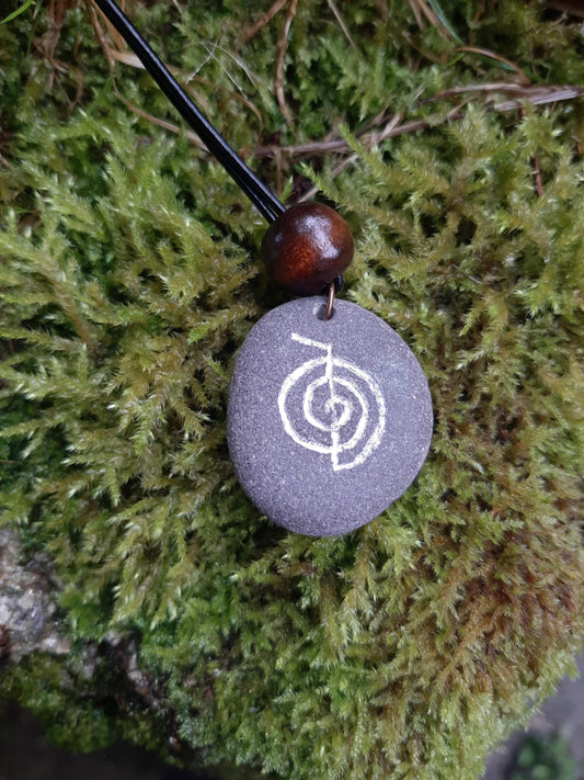 Carved Stone Reiki Necklace - Cho Ku Rei