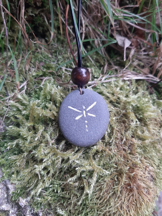 Carved Stone Necklace - Dragonfly