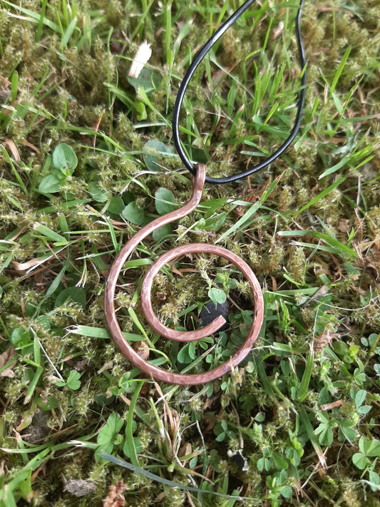 Celtic Spiral Necklace made from hammered copper | Celtic Necklace