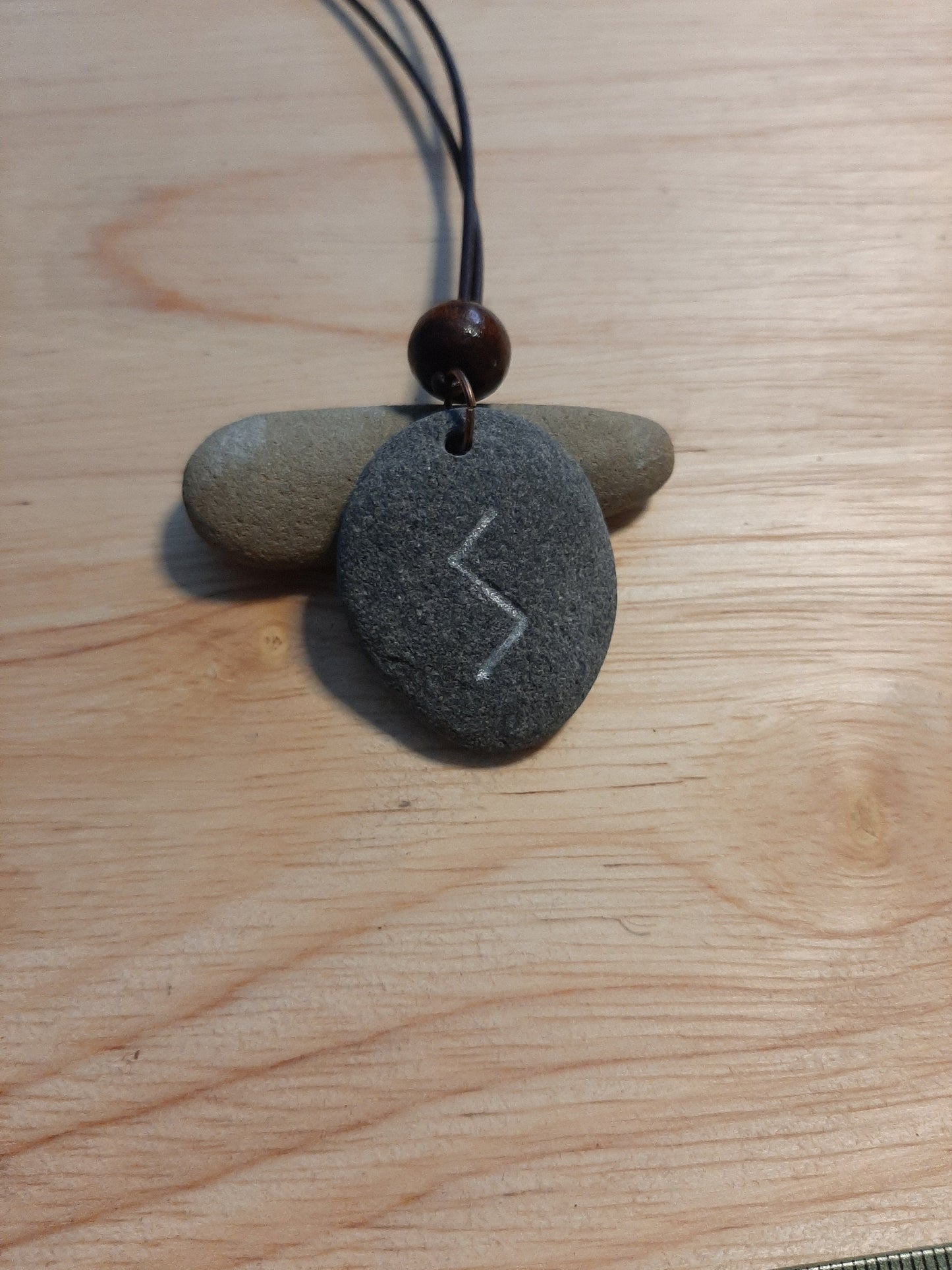 Carved Strength Rune Stone Necklace - Sowilo - Strength, Energy, Health - Viking Jewellery | Viking Necklace