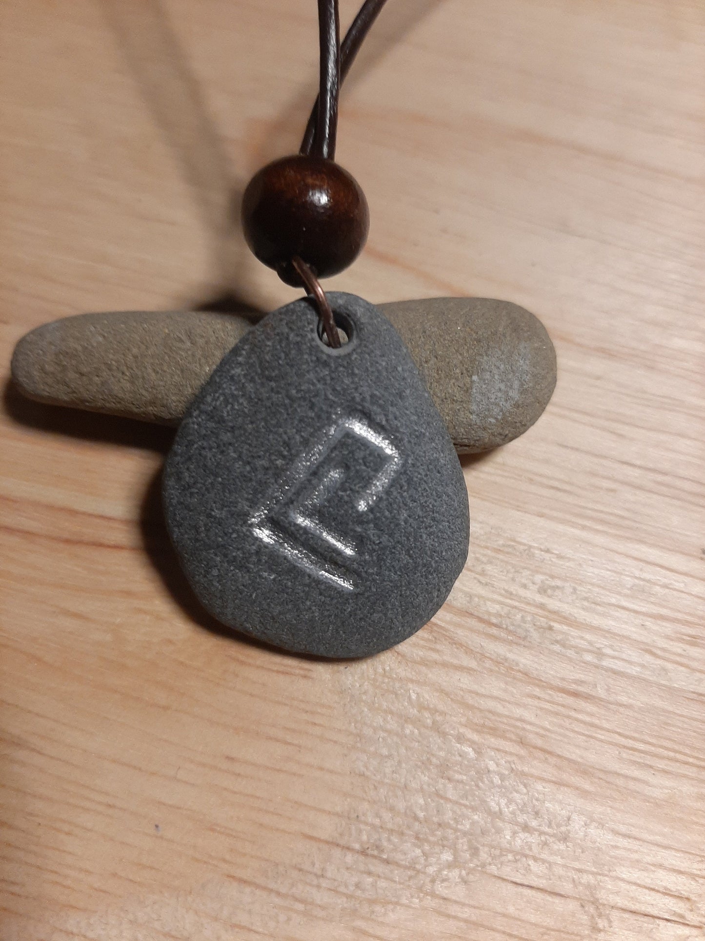 Your Initials as a Bind Rune Necklace - Carved Stone - Personalised Viking Jewellery | Viking Necklace