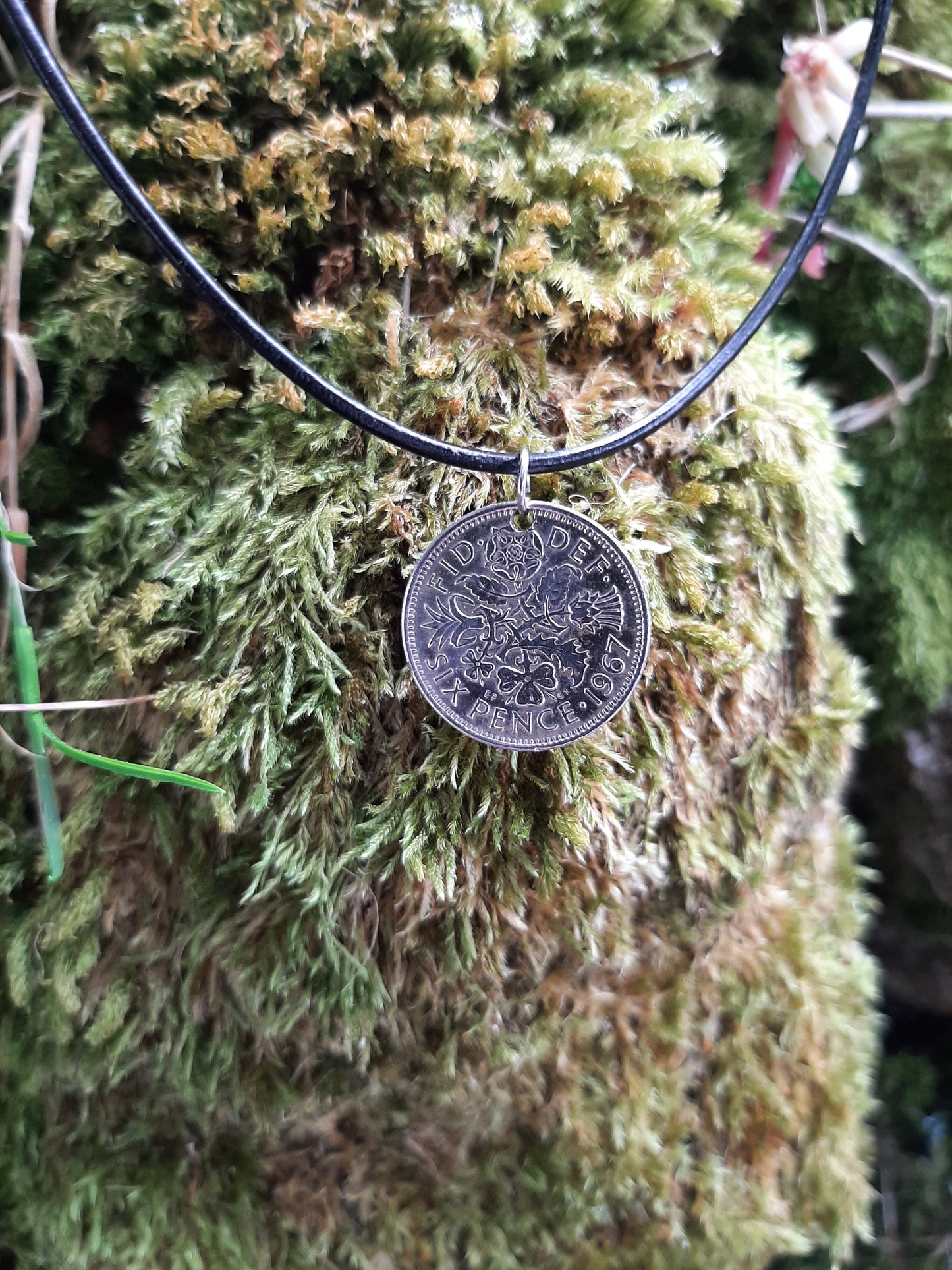 Silver Sixpence Necklace - Lucky Sixpence, polished