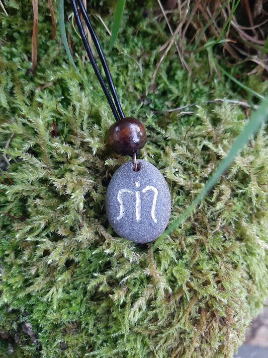 Carved Stone Necklace - Guardian Angel