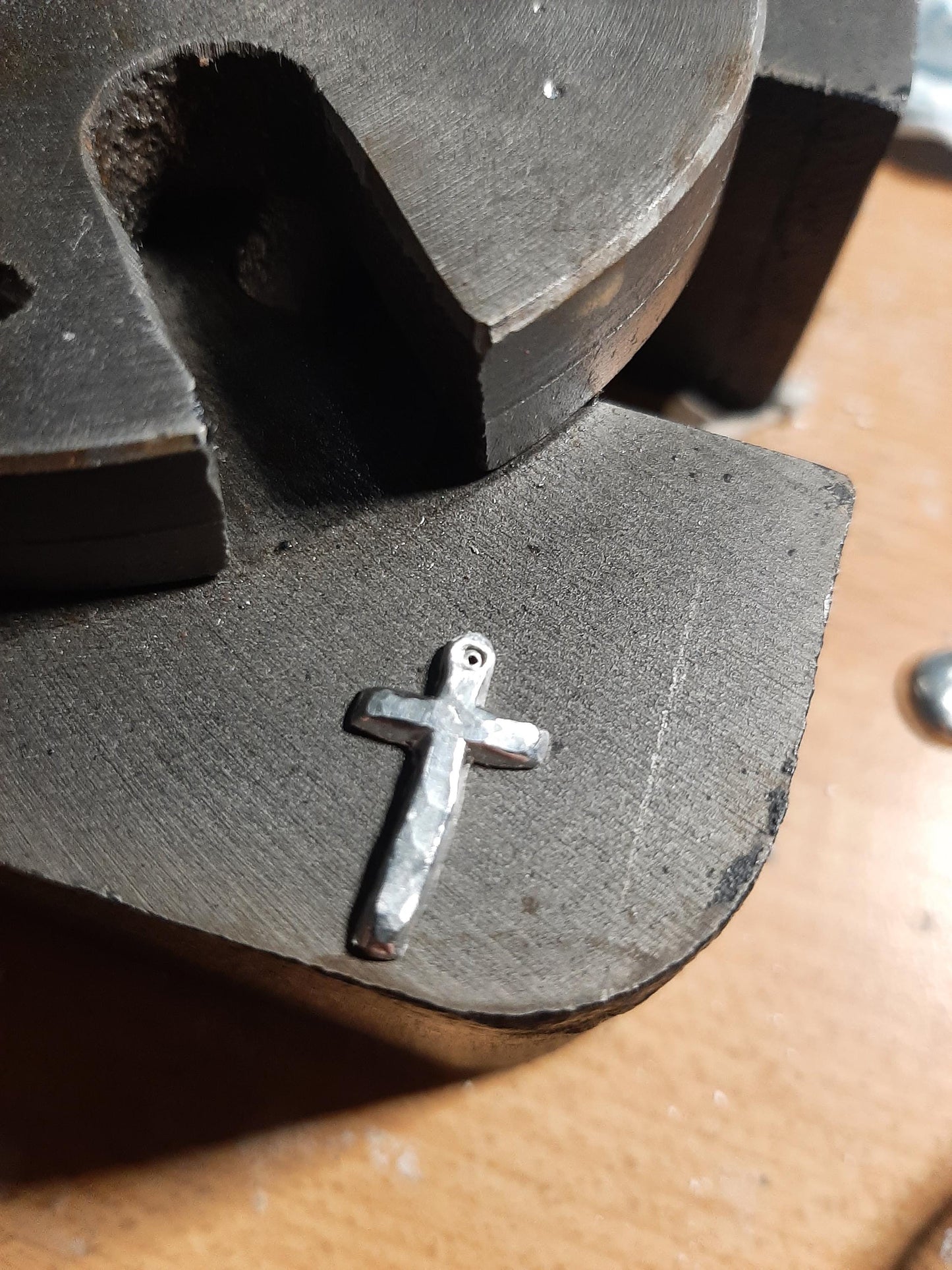 Cross Pendant Earrings - Stainless Steel Hooks | Cast and Hammered Pewter