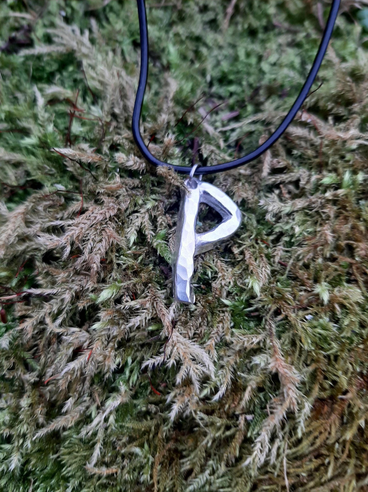 Viking Rune Necklace - Cast and Hammered Pewter - Wunjo Rune - Joy Rune | Fellowship Rune | Viking Necklace