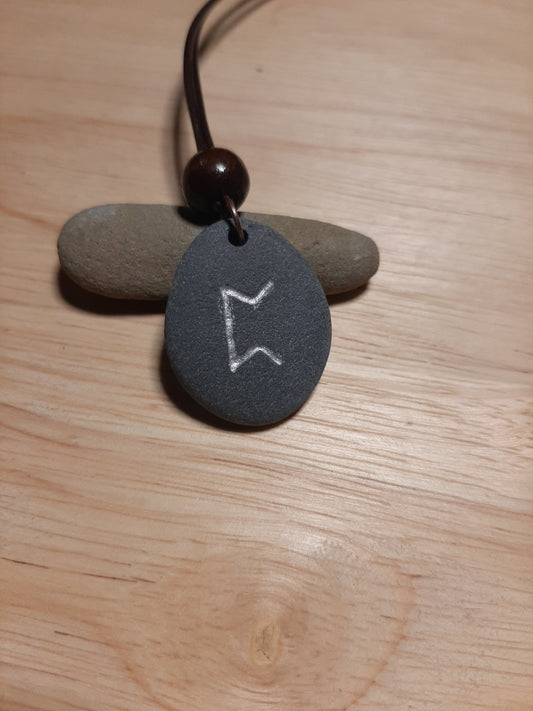 Carved Magic Rune Stone Necklace - Perthro - Magic - Viking Jewellery | Viking Necklace