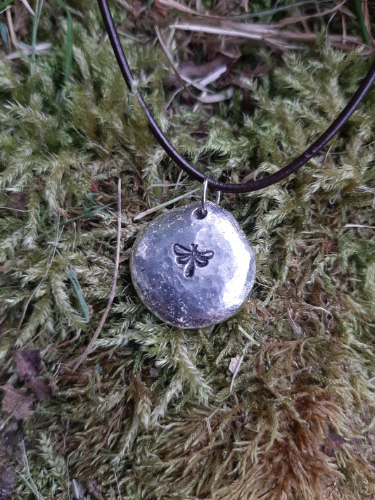 Dragonfly Pendant Necklace - Dragonfly - Cast and hammered pewter - Small - Can be personlised