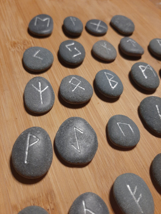 Carved Stone Rune Set - Rune casting, pagan, wiccan, magic