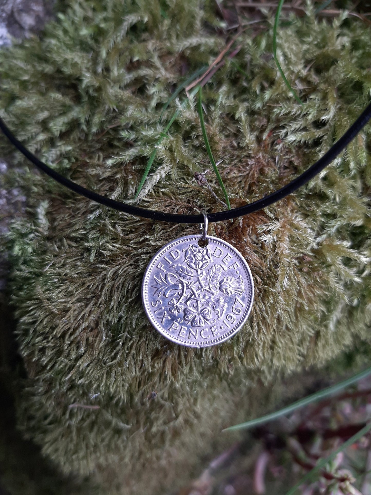 Silver Sixpence Necklace - Lucky Sixpence, polished