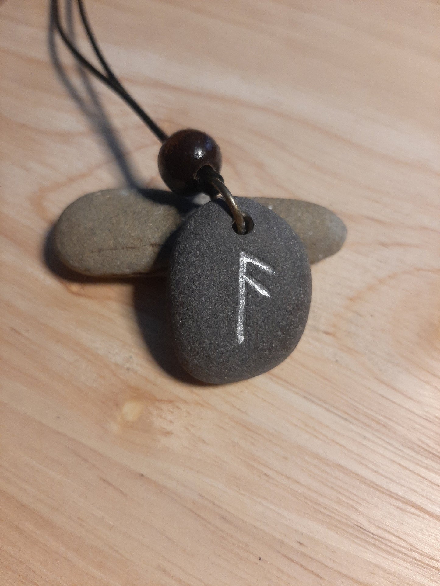 Carved Wisdom Rune Stone Necklace - Ansuz - Insight, Truth, Wisdom - Viking Jewellery | Viking Necklace