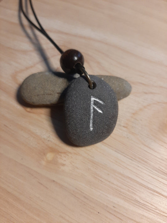 Carved Wisdom Rune Stone Necklace - Ansuz - Insight, Truth, Wisdom - Viking Jewellery | Viking Necklace
