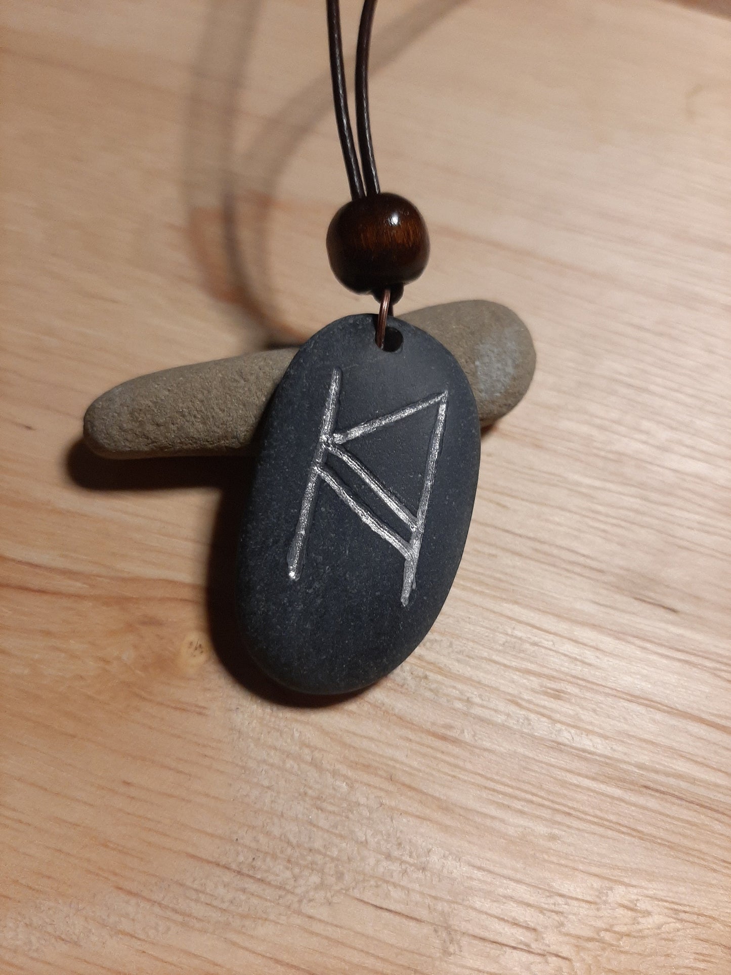 Your Initials as a Bind Rune Necklace - Carved Stone - Personalised Viking Jewellery | Viking Necklace