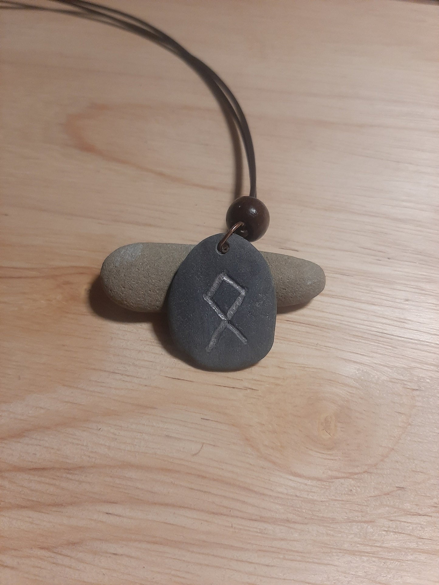 Carved Home Rune Stone Necklace - Othala - Home, Plenty - Viking Jewellery | Viking Necklace