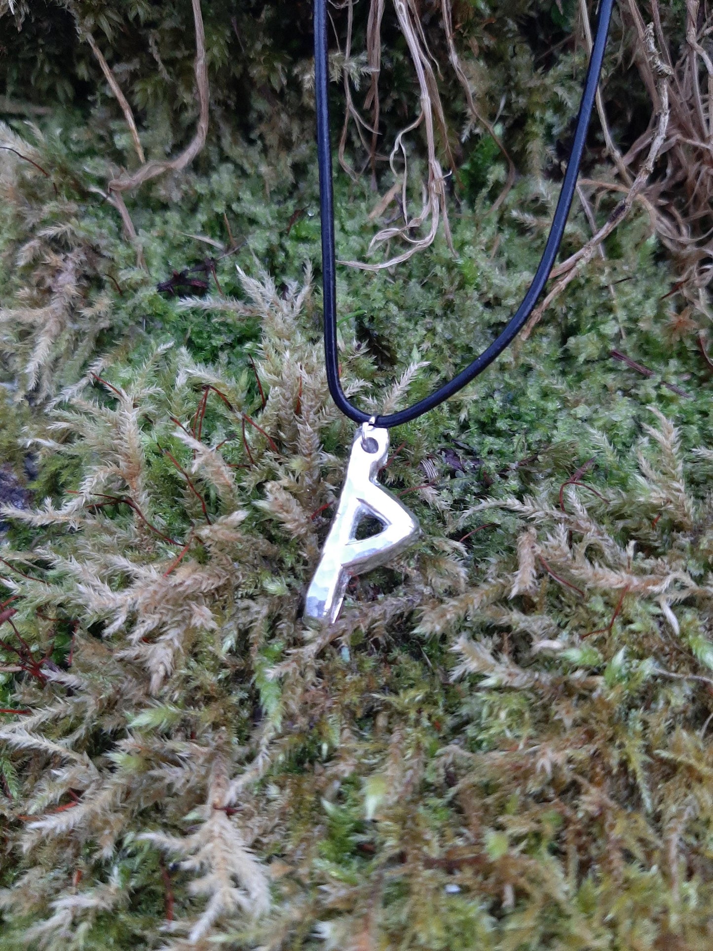 Viking Rune Necklace - Cast and Hammered Pewter - Thurisaz Rune - Thor Rune | Thor Hammer | Strength | Viking Necklace