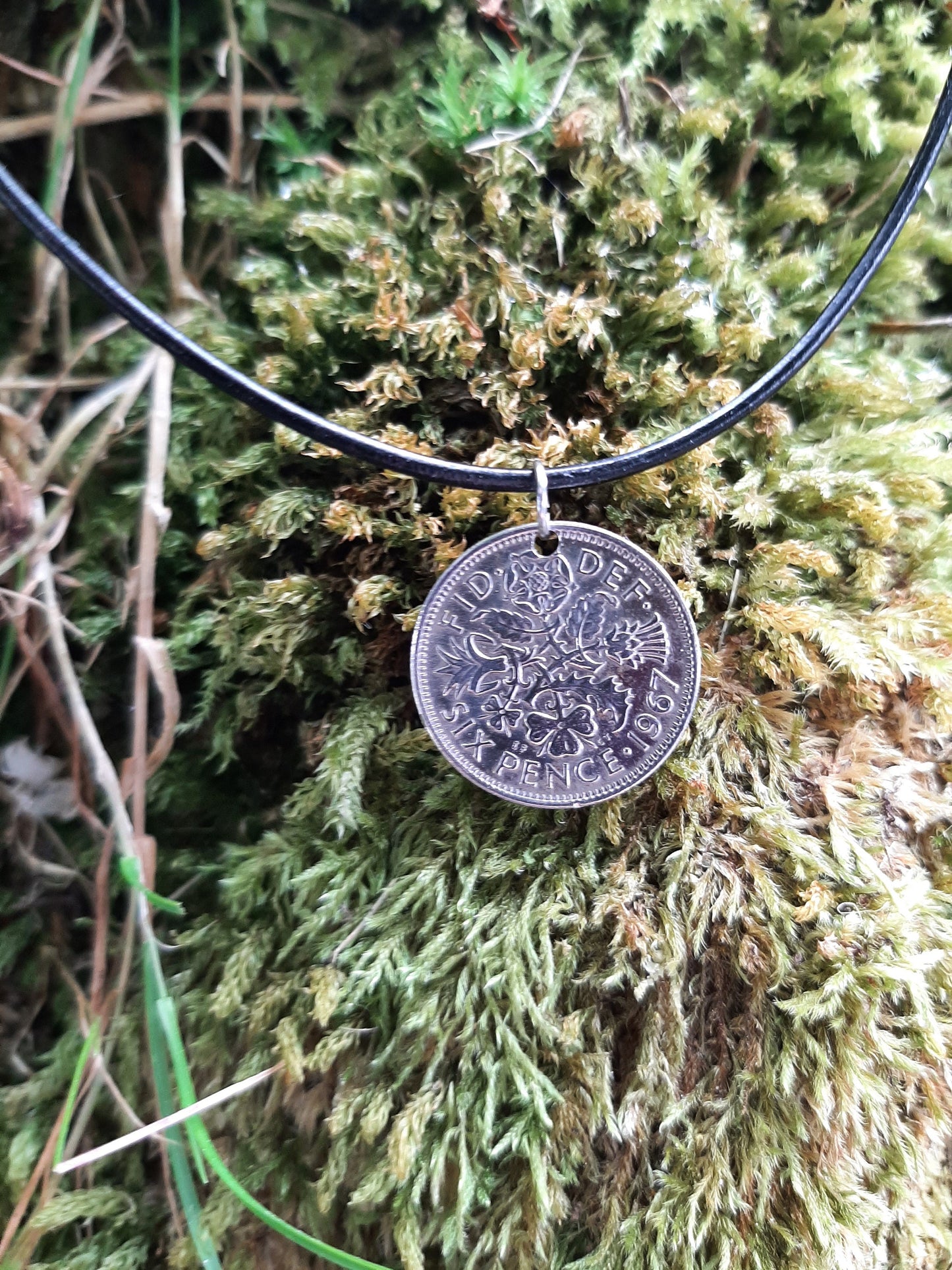 Silver Sixpence Necklace - Lucky Sixpence, polished