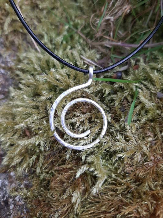 Silver Celtic Spiral necklace, Silver Swirly Necklace | Celtic Necklace