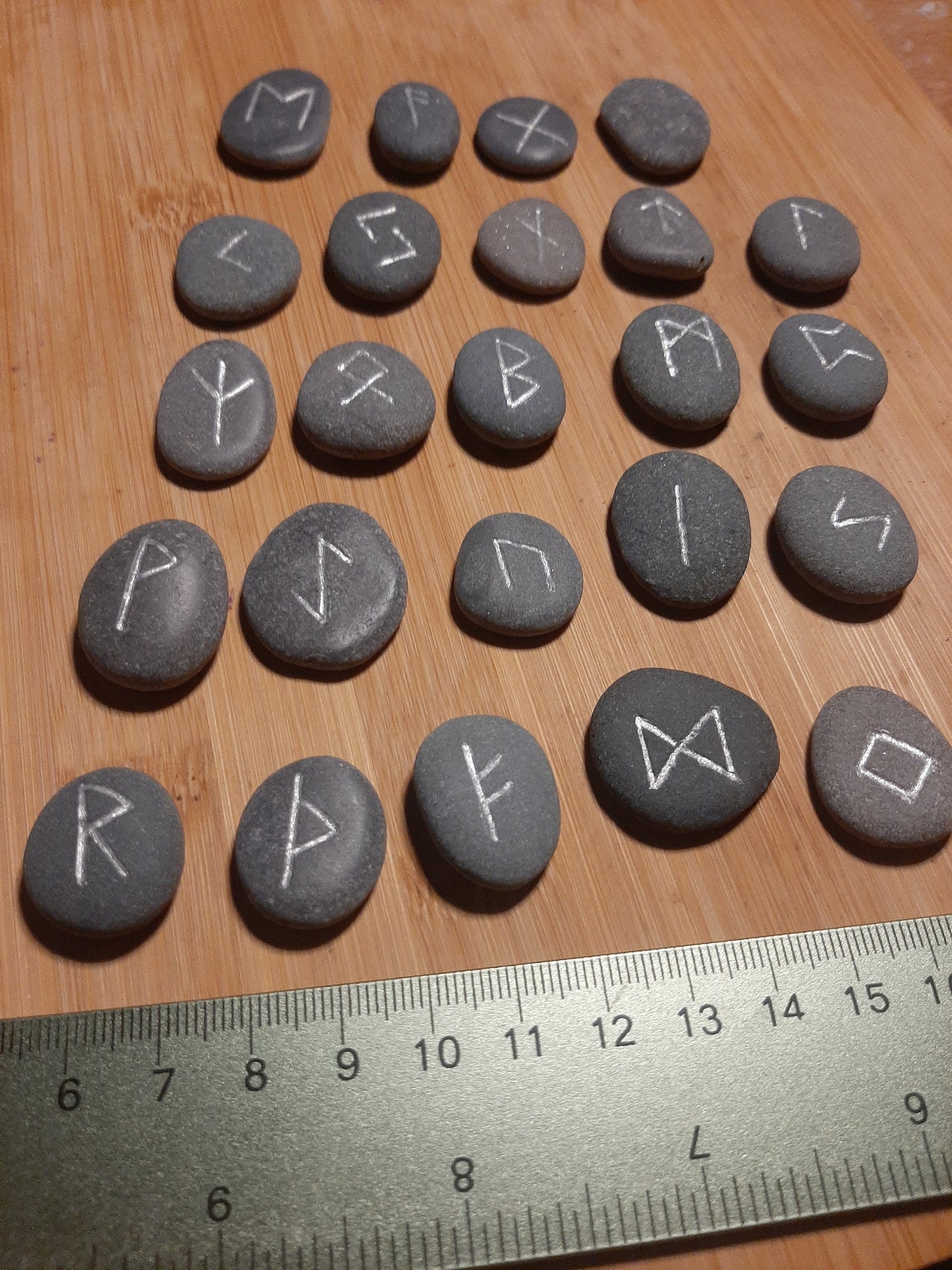 Carved Stone Rune Set - Rune casting, pagan, wiccan, magic