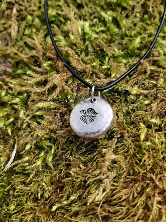 Odin's Raven Necklace | Huginn and Muninn - Cast and Hammered Pewter | Viking Necklace