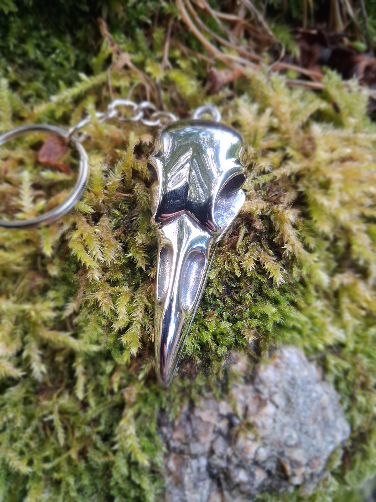Raven Skull keyring - Gothic Keyring - Viking Keyring - Odin's Raven - Stainless Steel