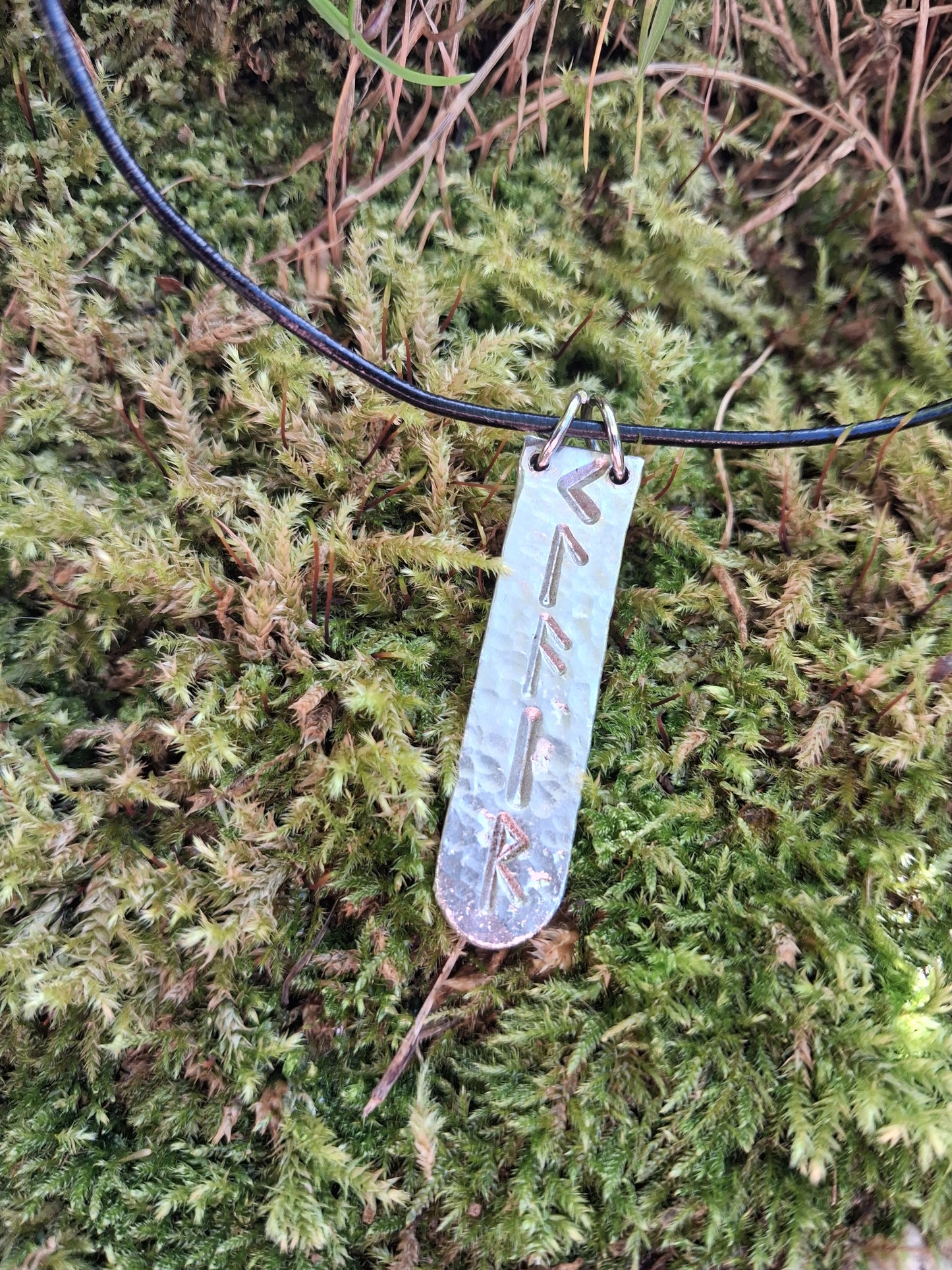 Rune Necklace - Cast and Hammered Pewter - Viking Necklace