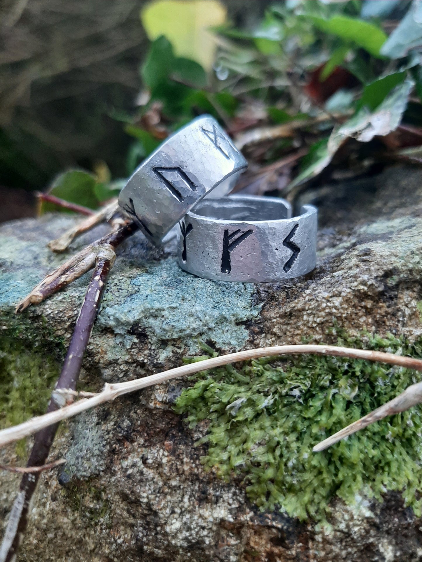Personalised Rune Ring | Custom Symbols | Cast and hammered | Viking Jewellery