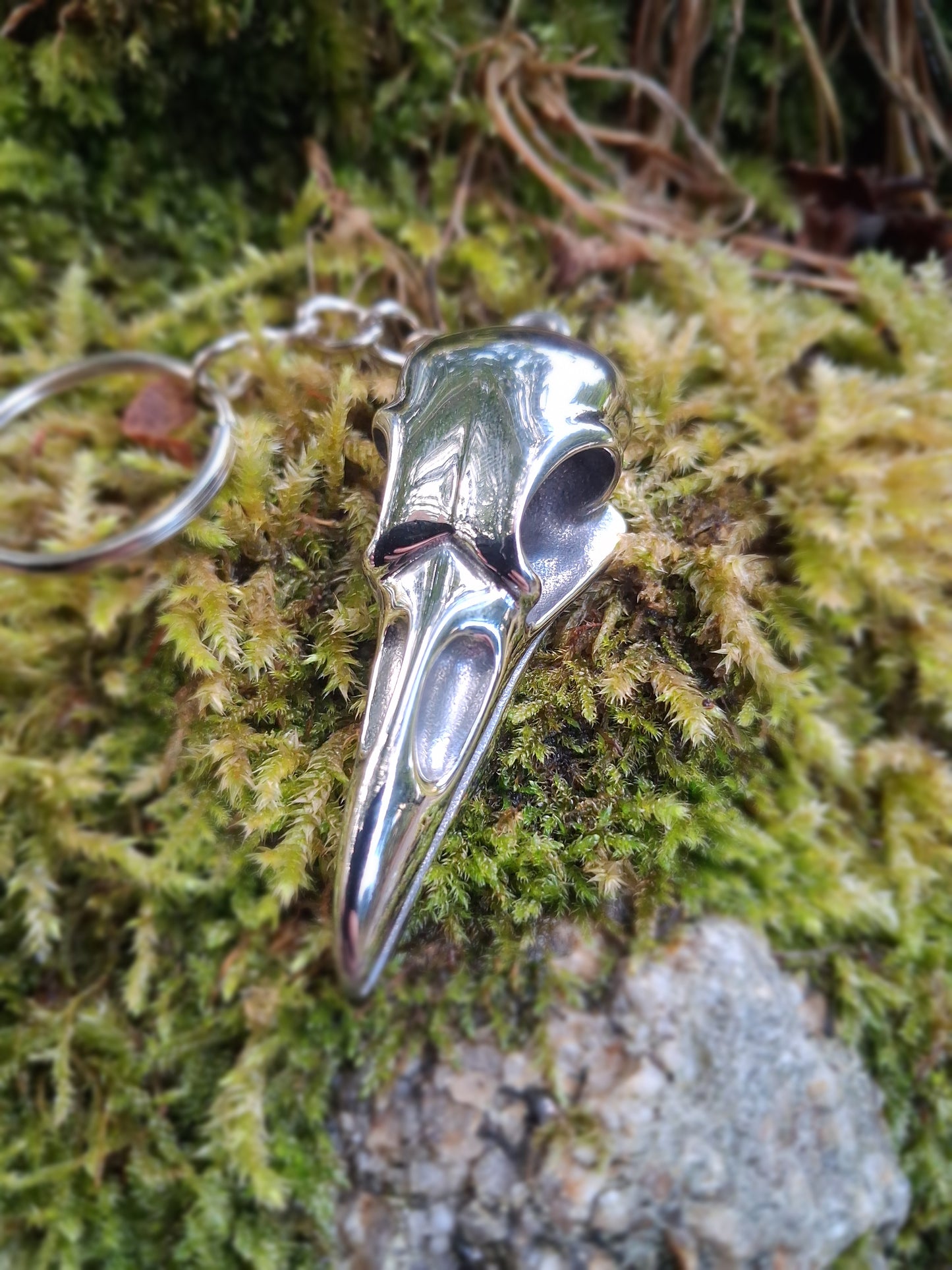 Raven Skull keyring - Gothic Keyring - Viking Keyring - Odin's Raven - Stainless Steel