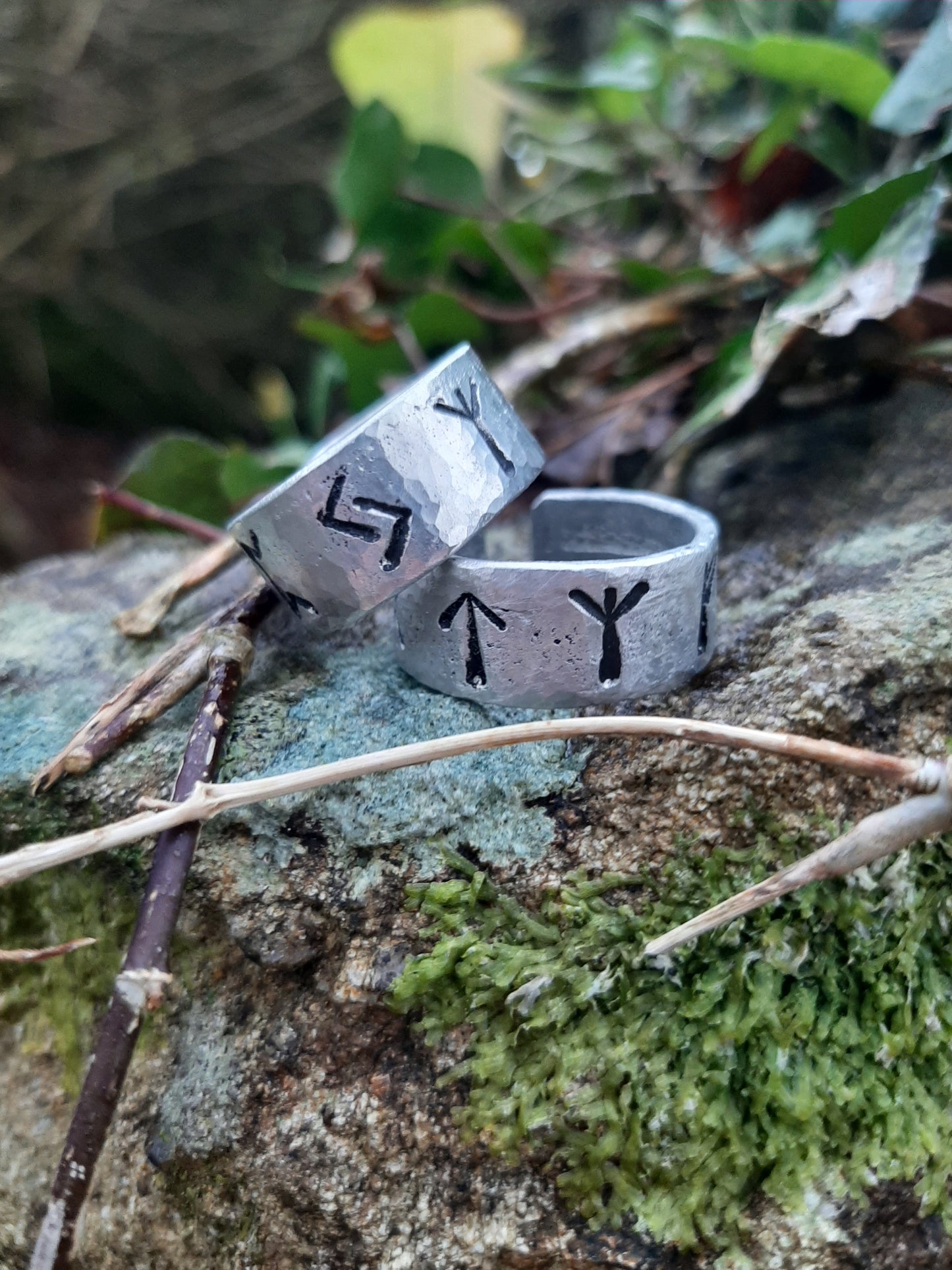 Personalised Rune Ring | Custom Symbols | Cast and hammered | Viking Jewellery