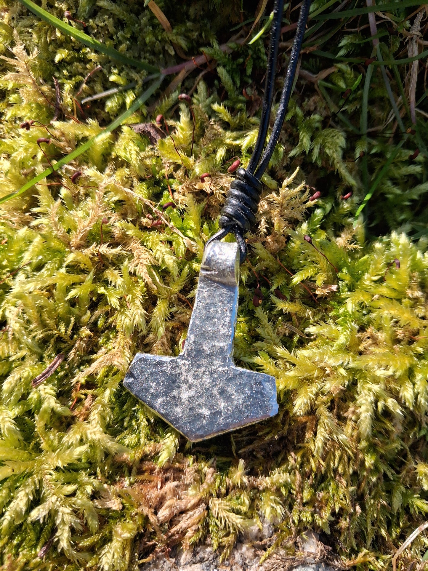 Thors Hammer Pendant |  Mjolnir Pendant Necklace - Cast and Hammered Pewter | Viking Necklace