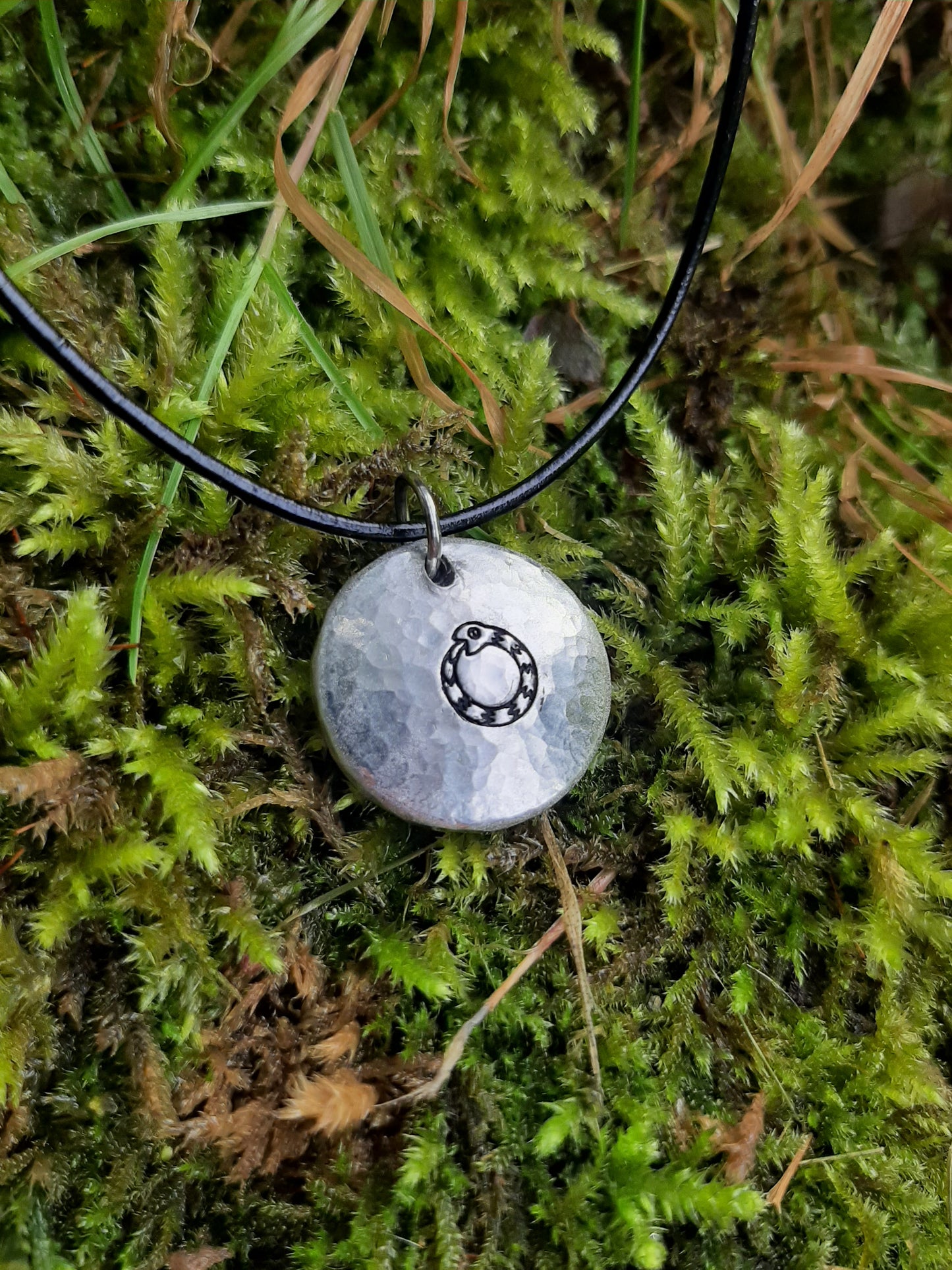 Jormungandr Pendant Necklace -| World Serpent Pendant - Cast and Hammered Pewter | Viking Necklace
