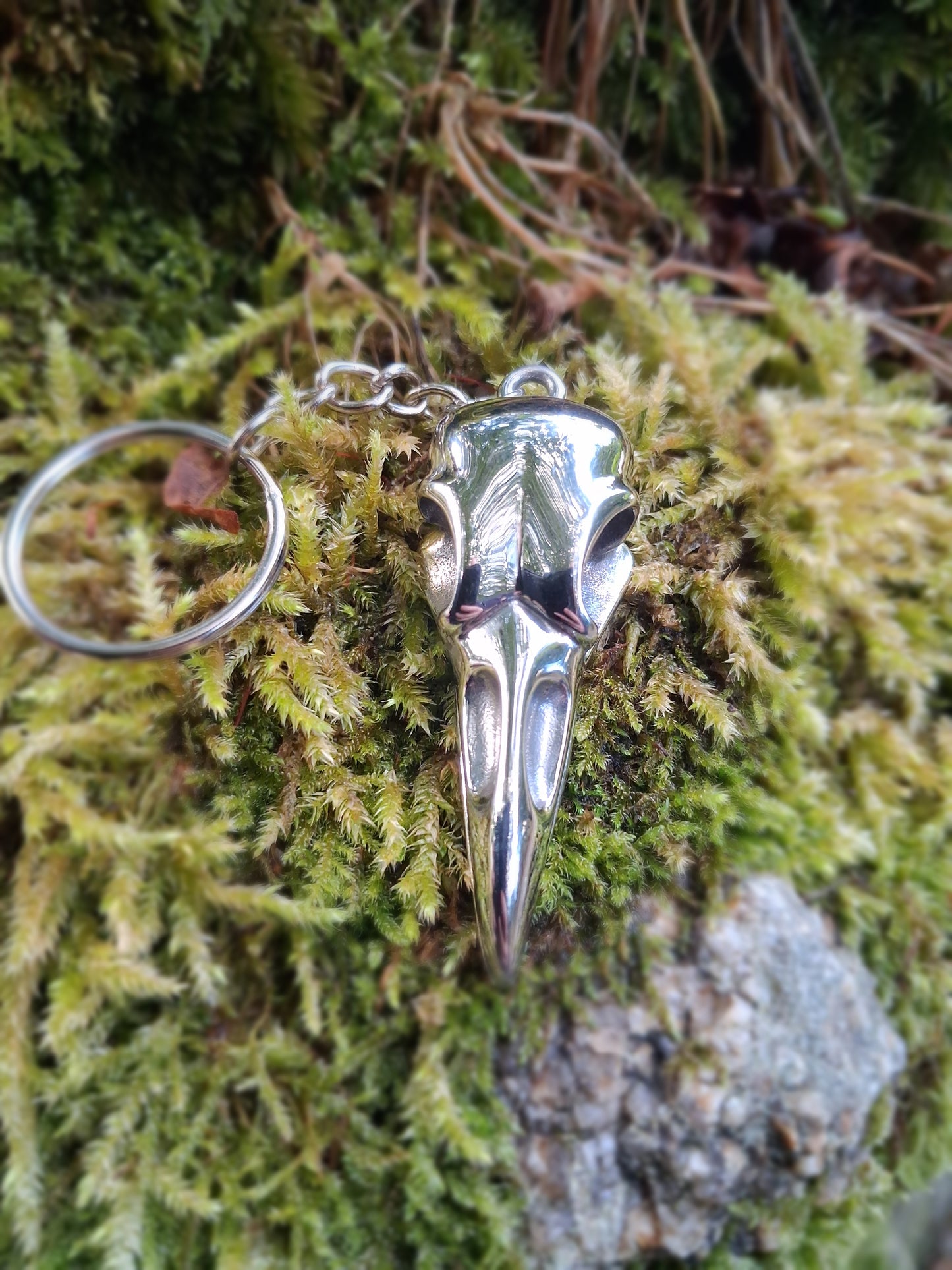 Raven Skull keyring - Gothic Keyring - Viking Keyring - Odin's Raven - Stainless Steel