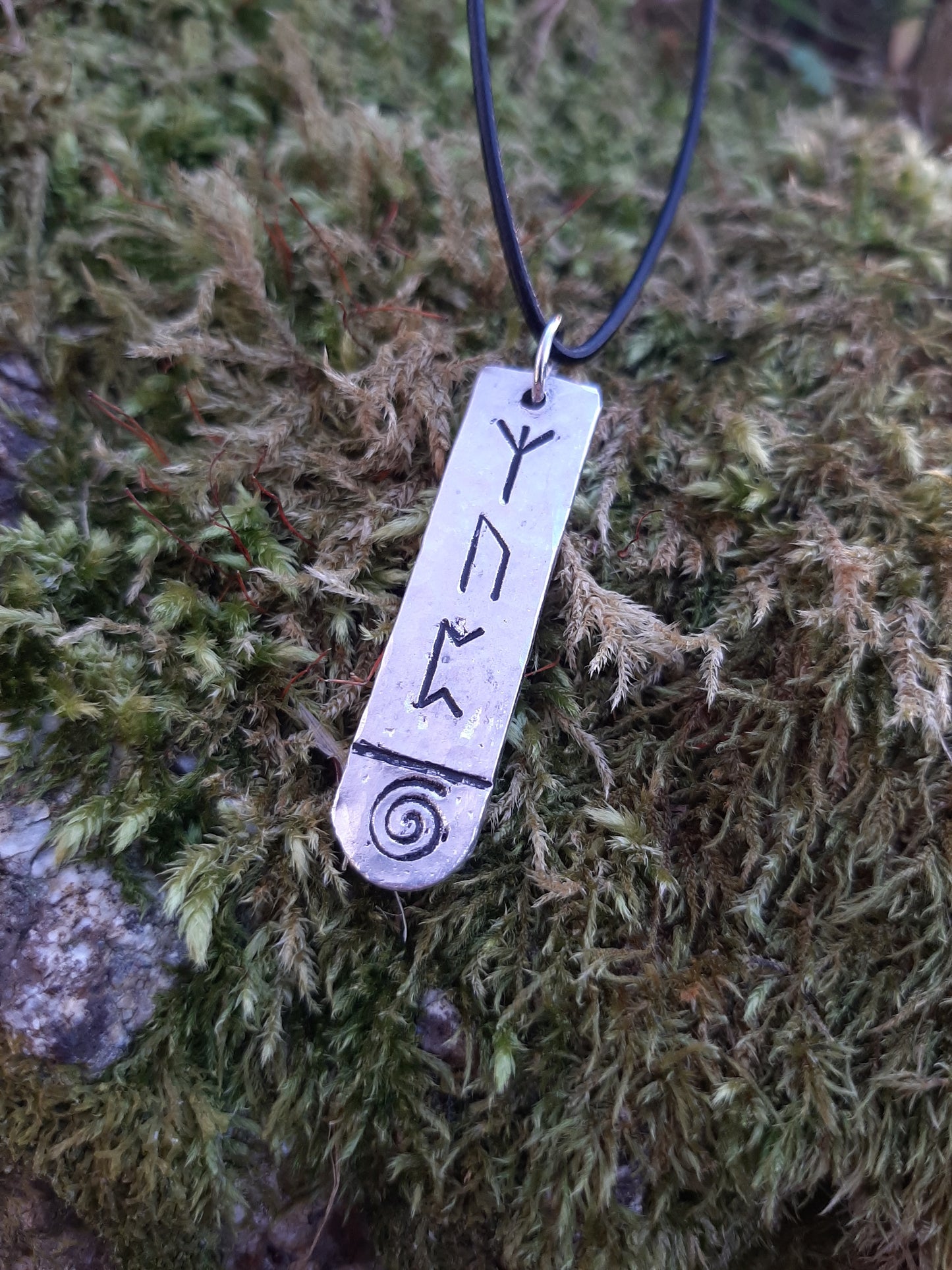 Personalised Rune Necklace - Cast and Hammered Pewter - Viking Necklace