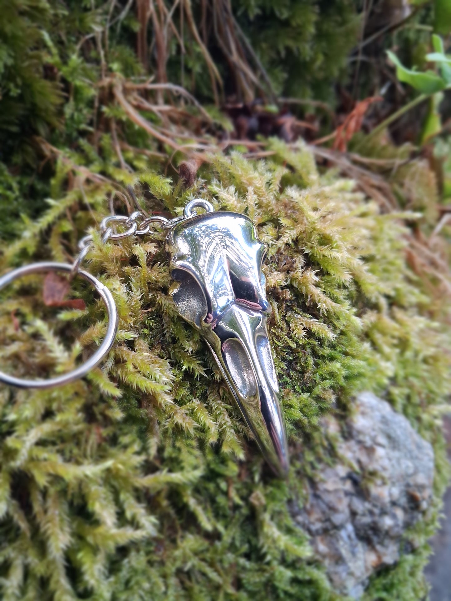 Raven Skull keyring - Gothic Keyring - Viking Keyring - Odin's Raven - Stainless Steel