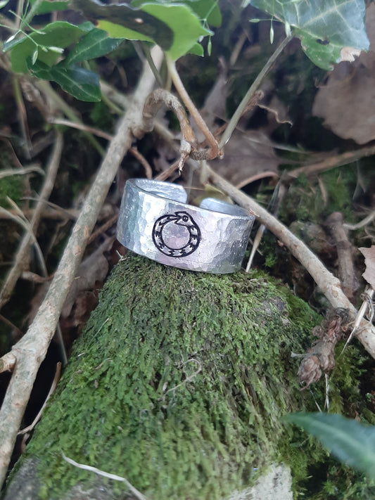 Jormungandr ring | World Serpent Ring | Snake Ring | Cast and hammered pewter | Open ring